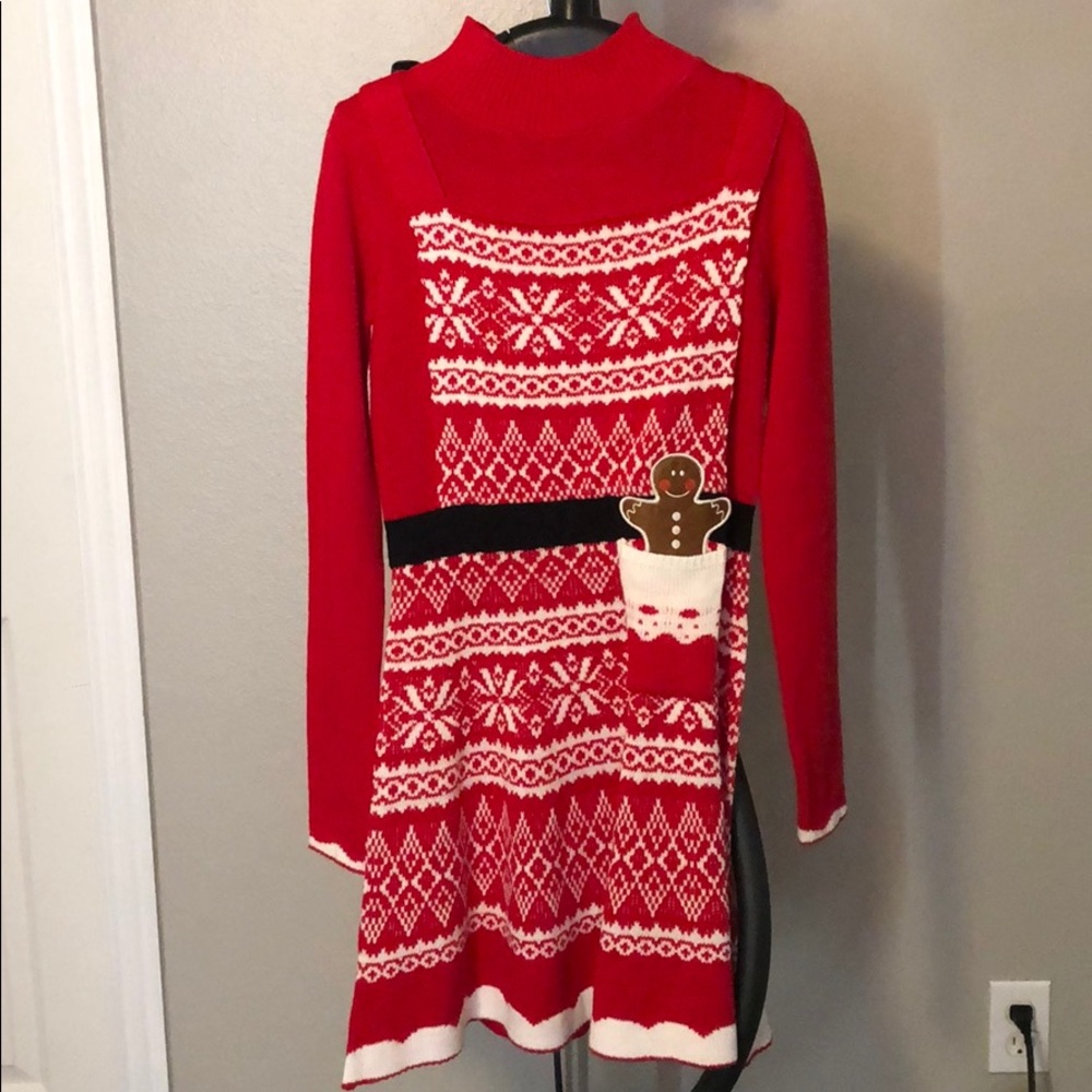 Holiday sweater dress